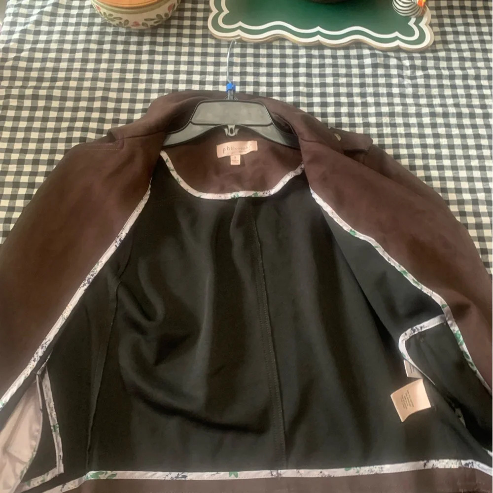 Philosophy Dark Brown Faux Leather Jacket - Picture 2 of 5